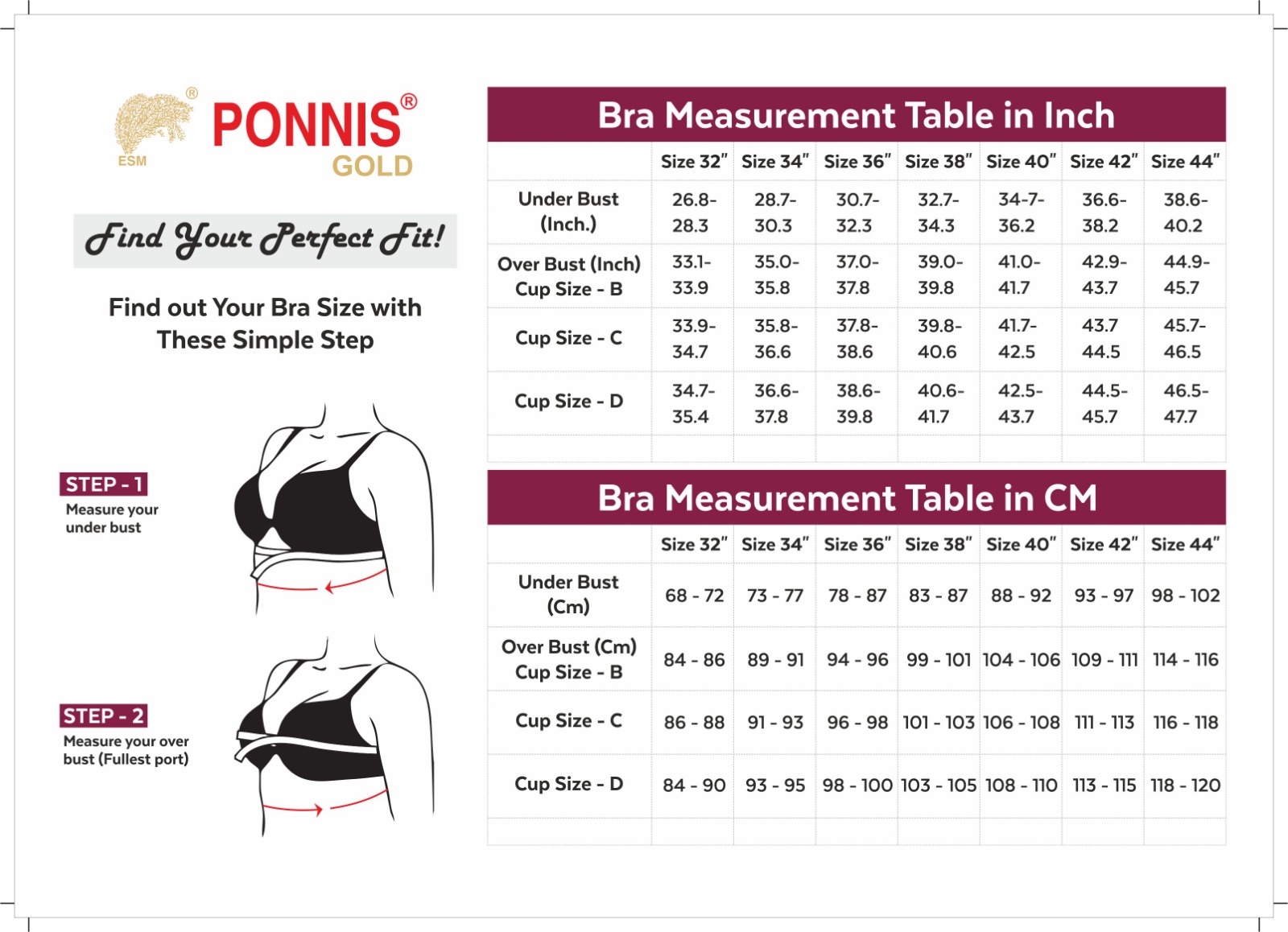 Wired Adjustable Cotton Knitted Fabric BRA (PONNIS Gold Touch) - Image 5
