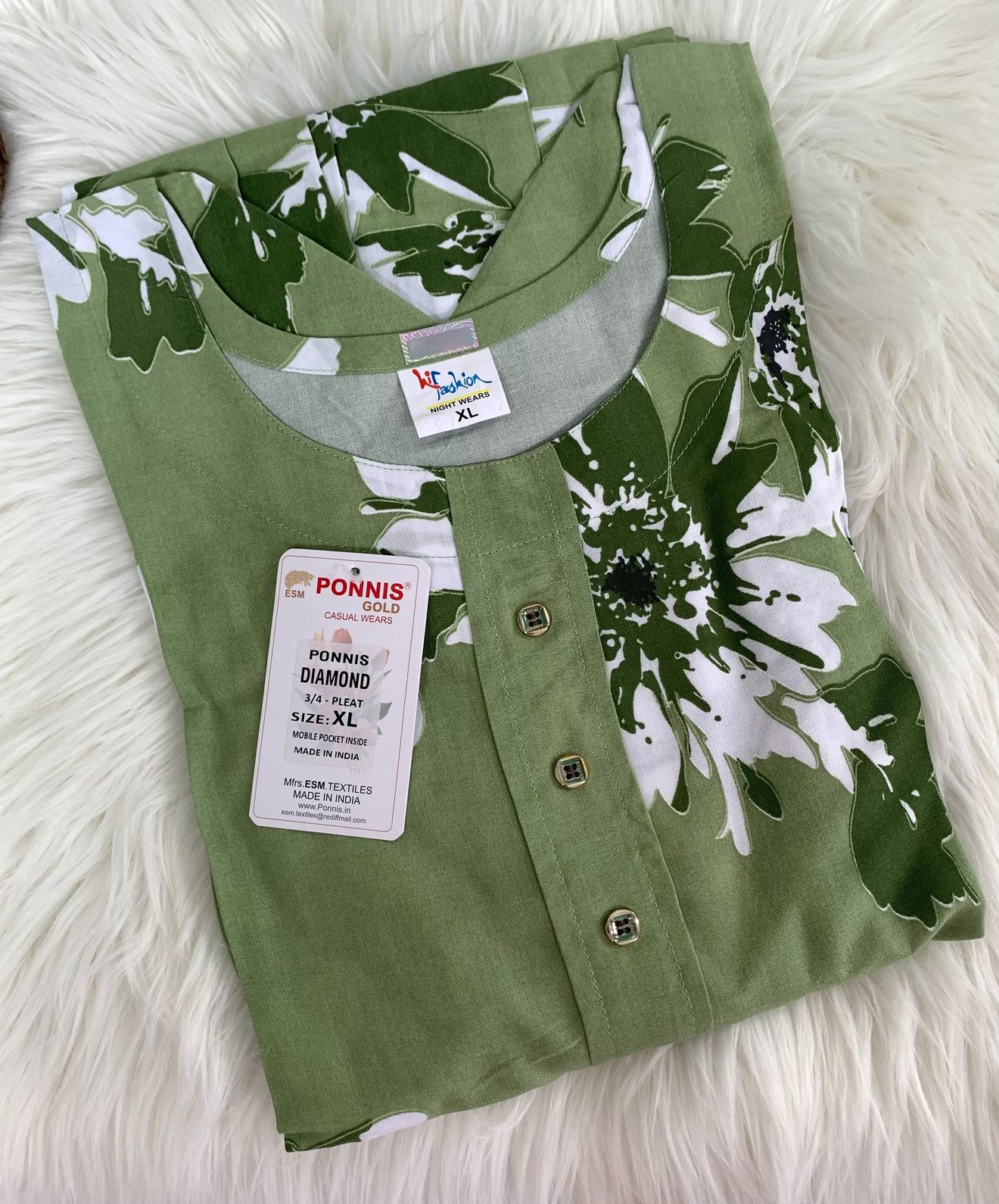 PONNIS Rayon Anarkali Front Pleated Top with Mobile Pocket and Show Button