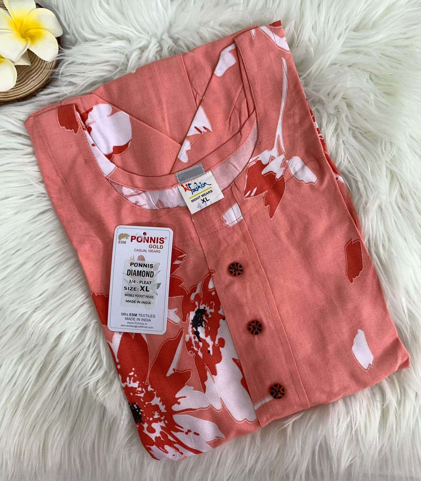 PONNIS Rayon Anarkali Front Pleated Top with Mobile Pocket and Show Button