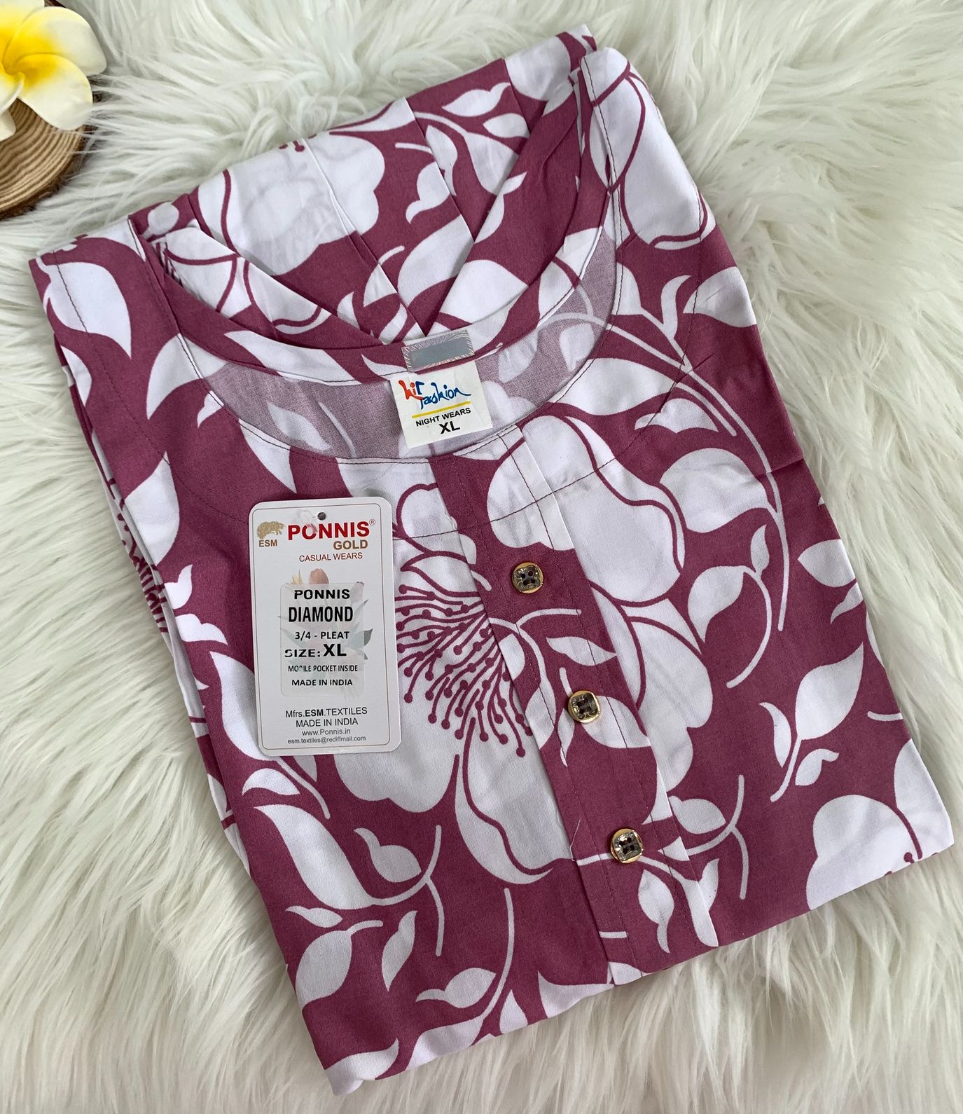 PONNIS Rayon Anarkali Front Pleated Top with Mobile Pocket and Show Button