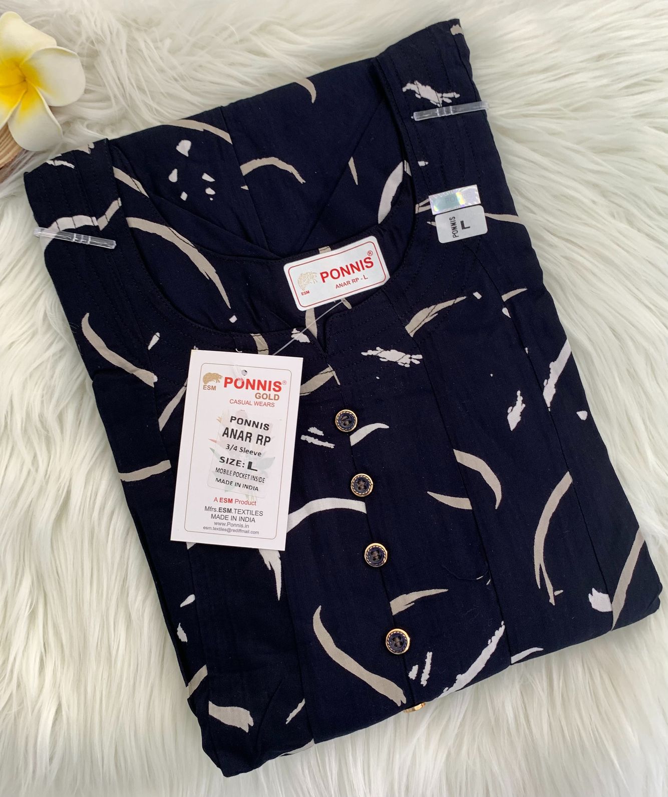 PONNIS Premium Anarkali Rayon Kurta for Women with 3/4 Sleeves | ANAR RP TOPS