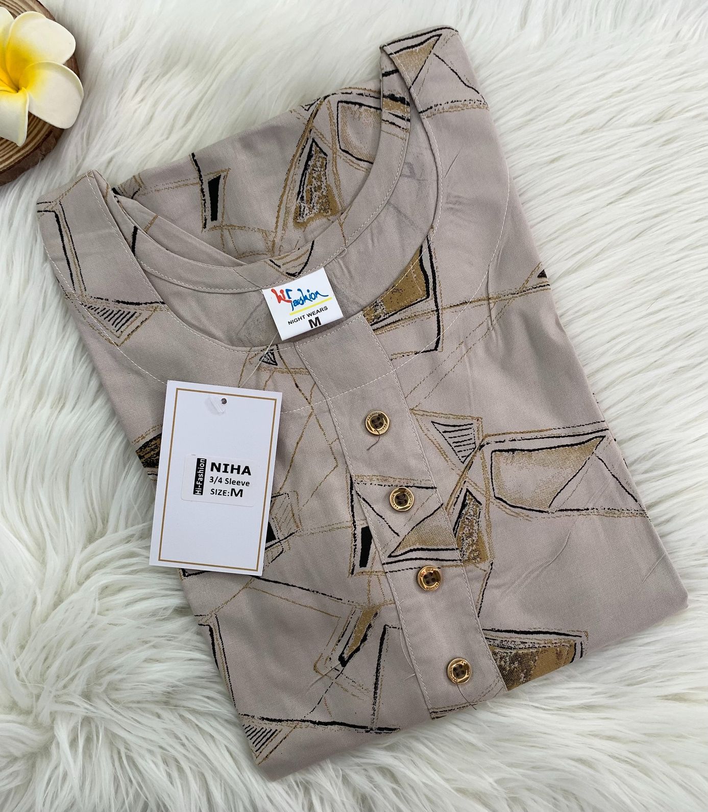 Rayon Side – Open Top with 3/4th Sleeve and Front Show Button