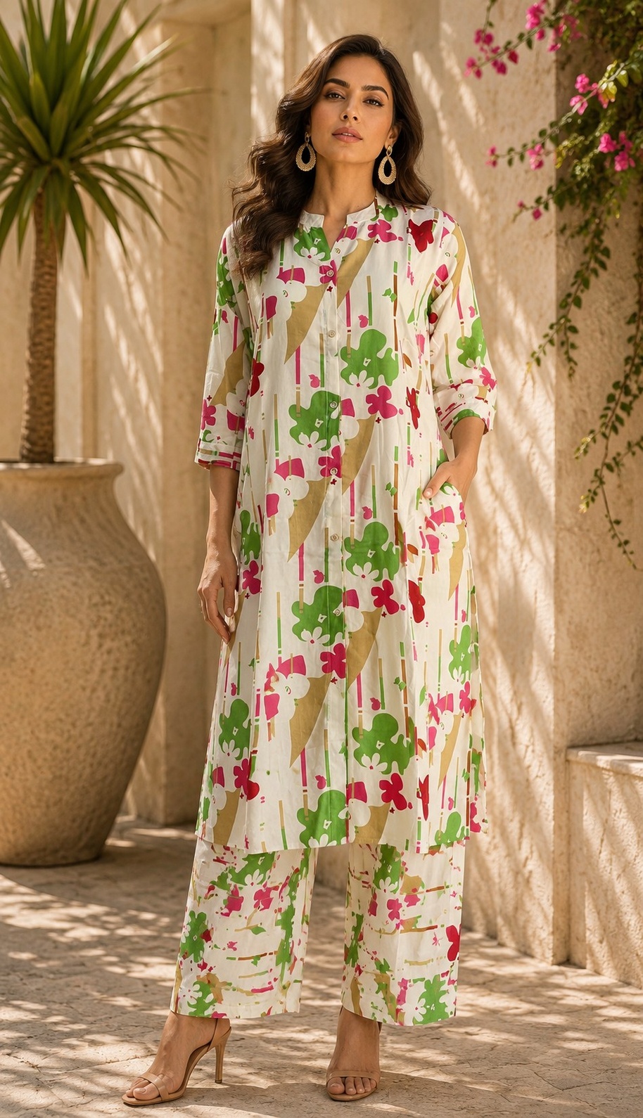 PONNIS Premium Rayon 2Pcs Co-Ord Set Detailing Printed Design/234