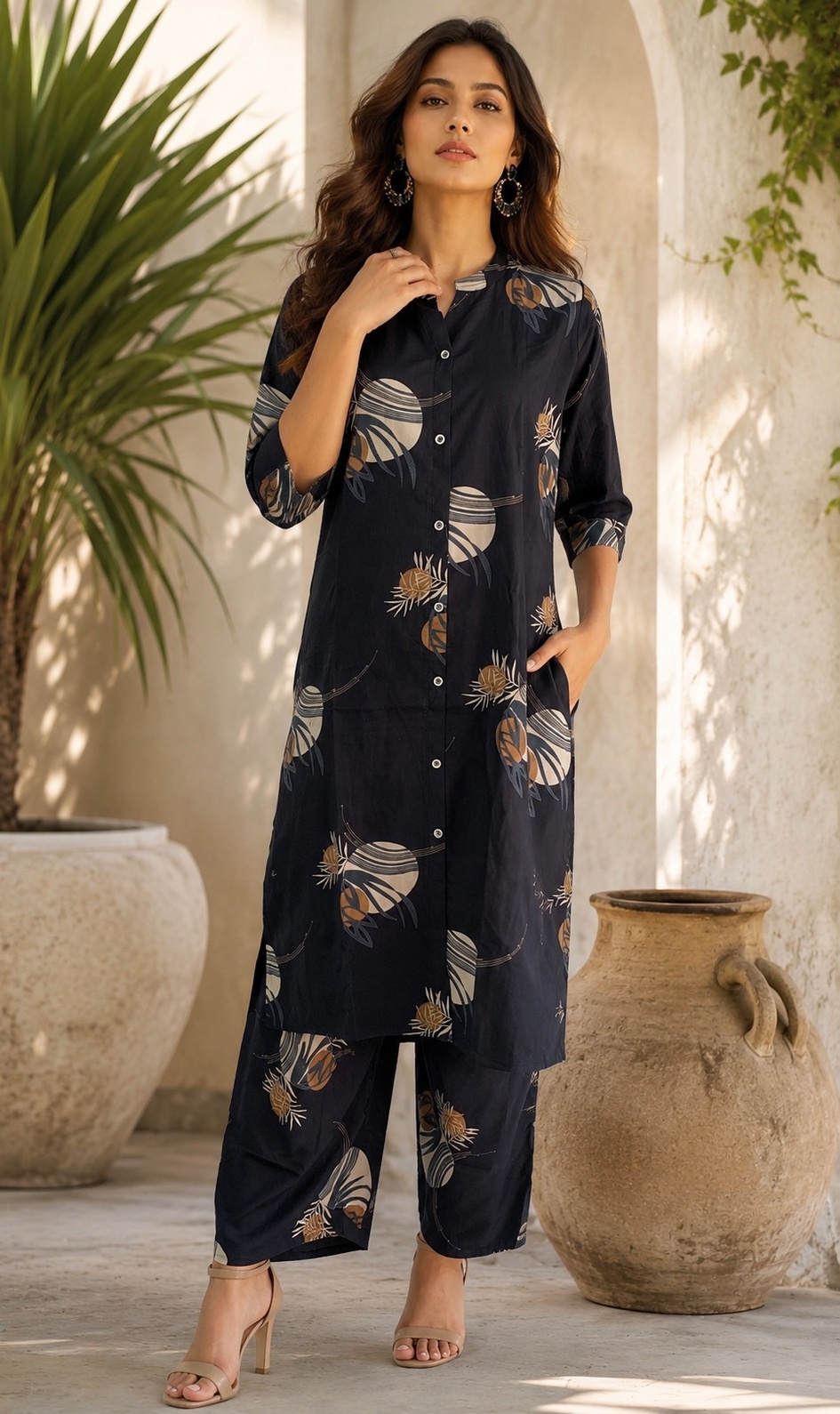 PONNIS Premium 2Pcs Co-Ord Set Rayon Kurtis with Bottom/243