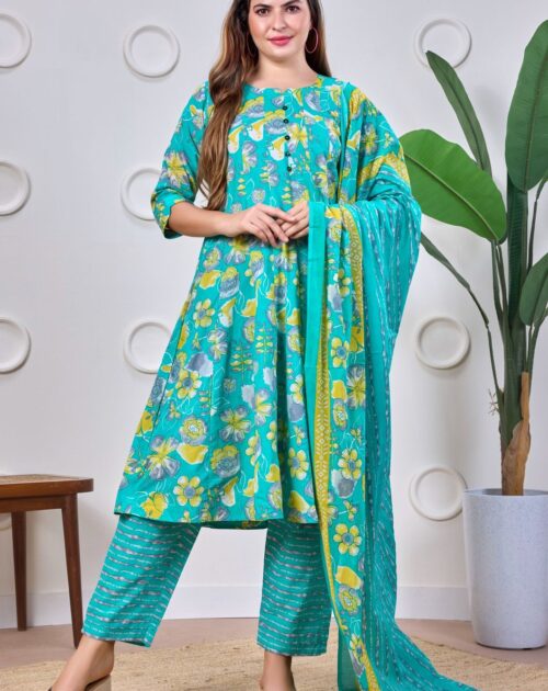 Mul Cotton Anarkali Set