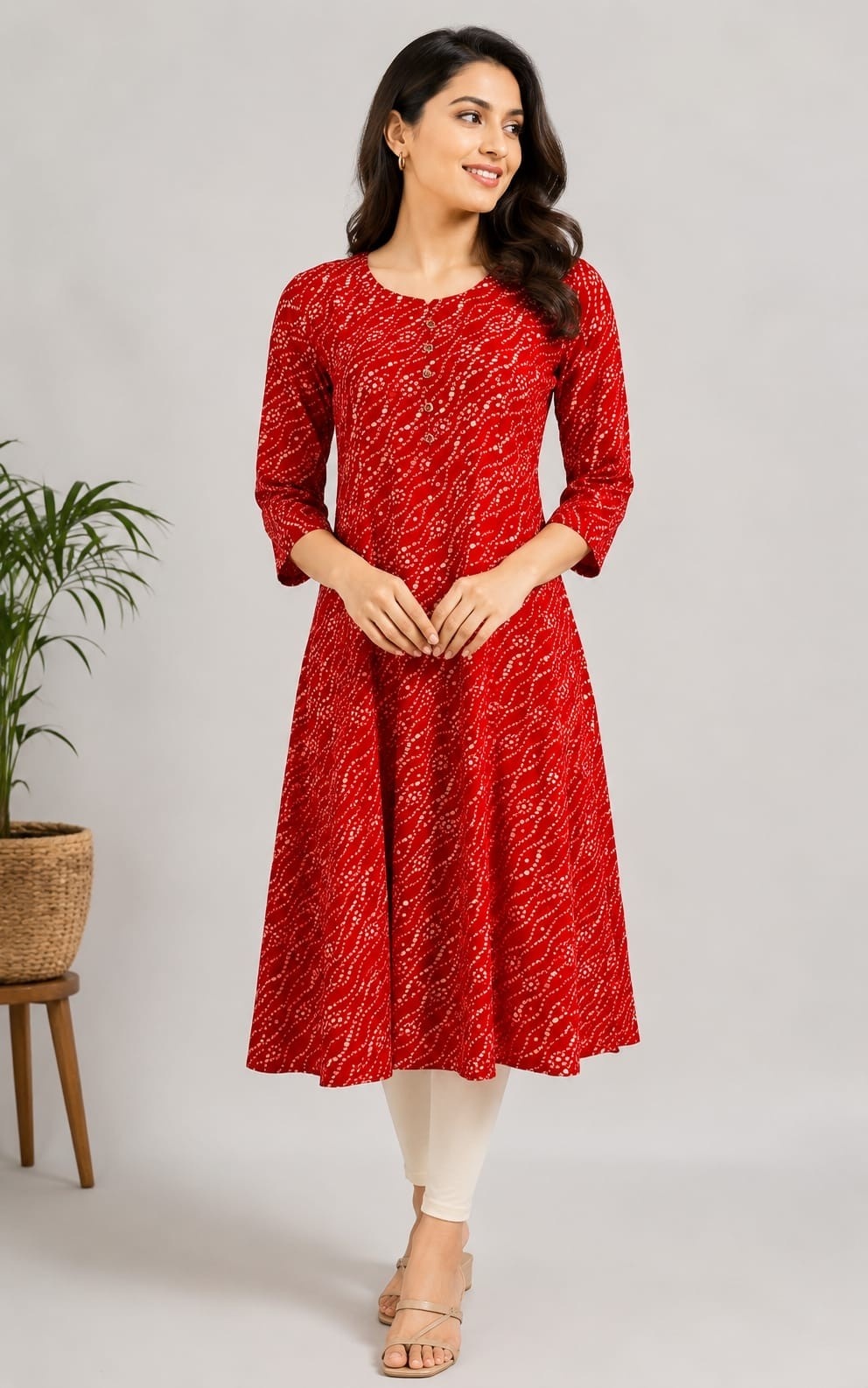 PONNIS Premium Anarkali Rayon Kurta for Women with 3/4 Sleeves | ANAR RP TOPS/653