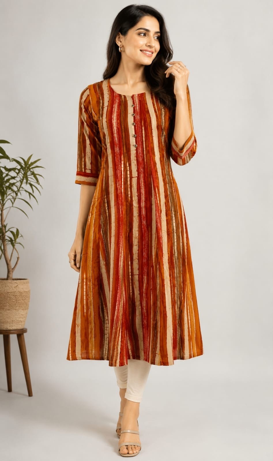 PONNIS Premium Anarkali Rayon Kurta for Women with 3/4 Sleeves | ANAR RP TOPS/650