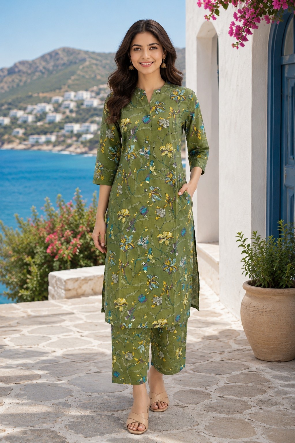 PONNIS Premium 2Pcs Co-Ord Set Cotton Kurtis with Bottom/822