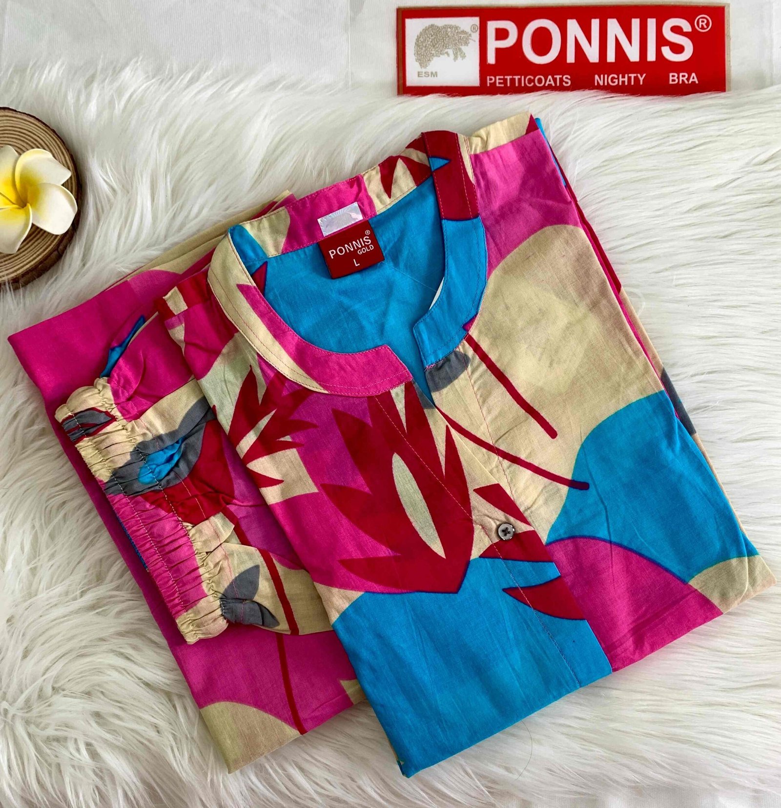 PONNIS Premium 2Pcs Co-Ord Set Cotton Kurtis with Bottom/837