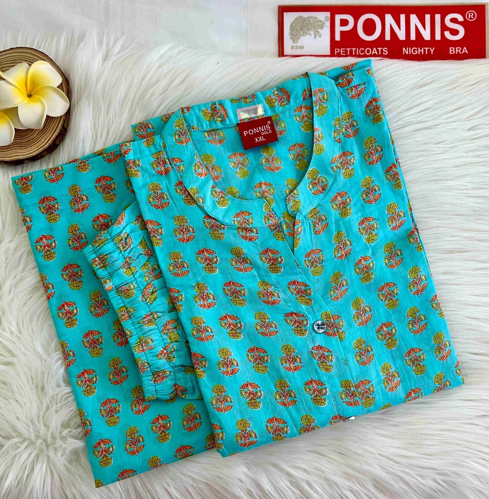 PONNIS Premium 2Pcs Co-Ord Set Cotton Kurtis with Bottom/860