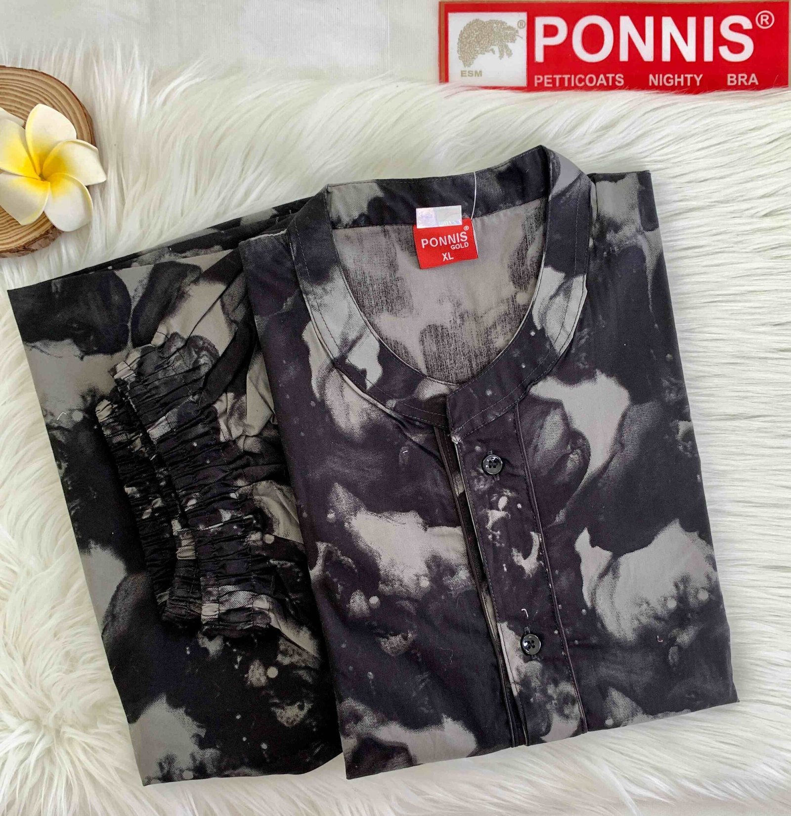 PONNIS Premium 2Pcs Cotton Night Suit with Bottom/432