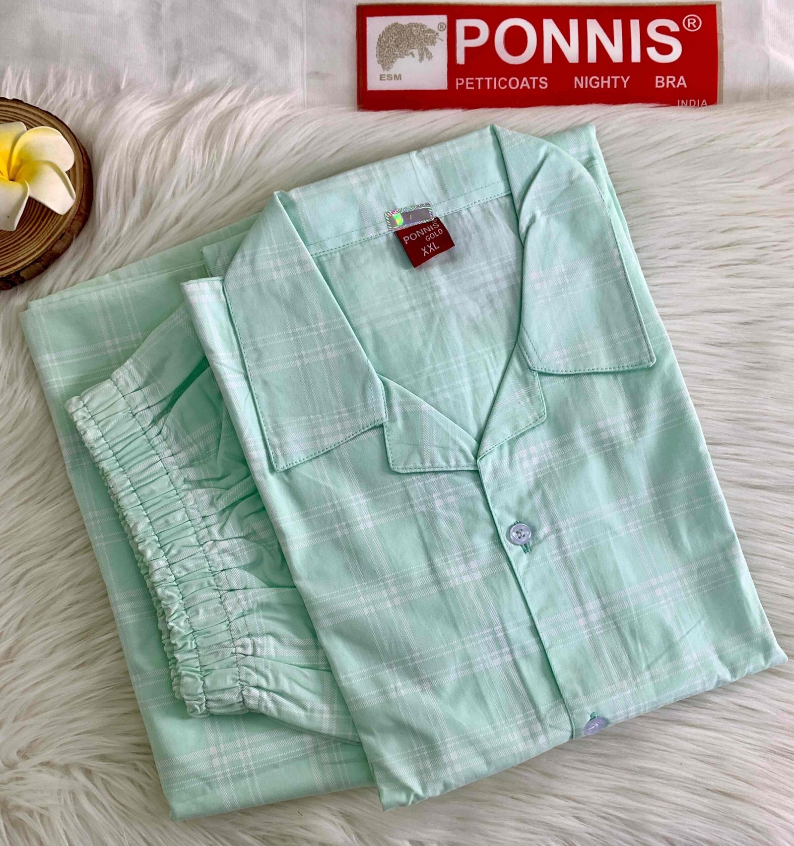 PONNIS Premium 2Pcs Cotton Night Suit with Bottom/449 - Image 2